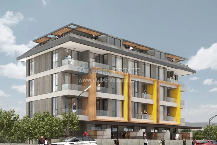 Nowy projekt w centrum Alanyi - zespół mieszkaniowy w niskiej zabudowie 1