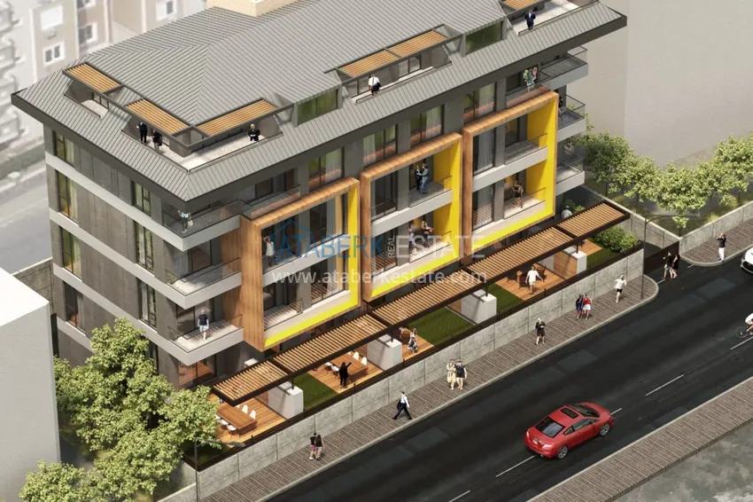 Nowy projekt w centrum Alanyi - zespół mieszkaniowy w niskiej zabudowie 2