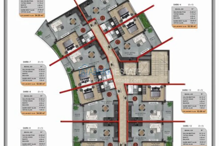 Buy cheap Elegant premium residential complex in Oba, Alanya 14 