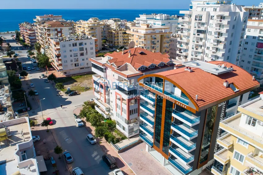 Dwupoziomowy w Mahmutlarze z meblami i widokiem na morze i góry w nowym kompleksie 2