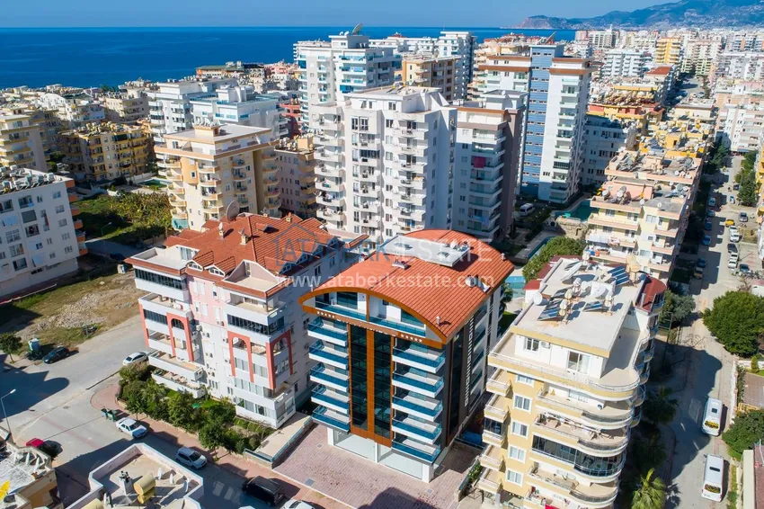 Dwupoziomowy w Mahmutlarze z meblami i widokiem na morze i góry w nowym kompleksie 3