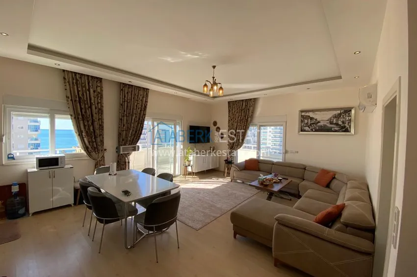 Umeblowany dwupoziomowy penthouse w Mahmutlarze z widokiem na otwarte morze 3 