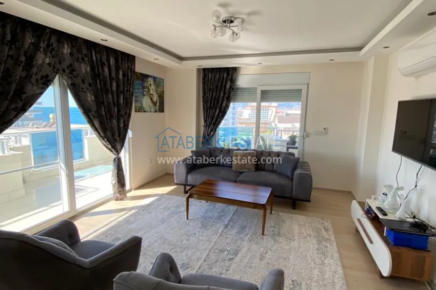 Kupuj Umeblowany dwupoziomowy penthouse w Mahmutlarze z widokiem na otwarte morze 7 