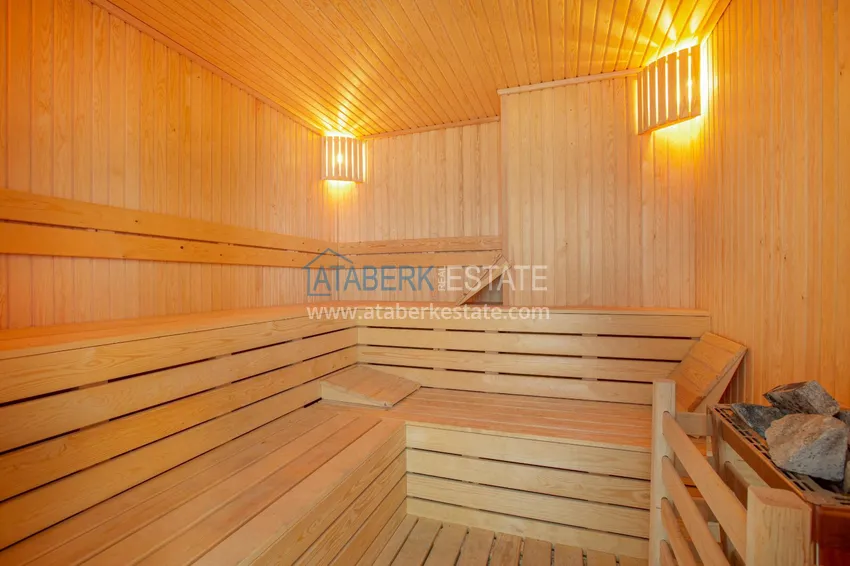 Umeblowany penthouse w Mahmutlarze z widokiem na morze w młodym kompleksie 8 