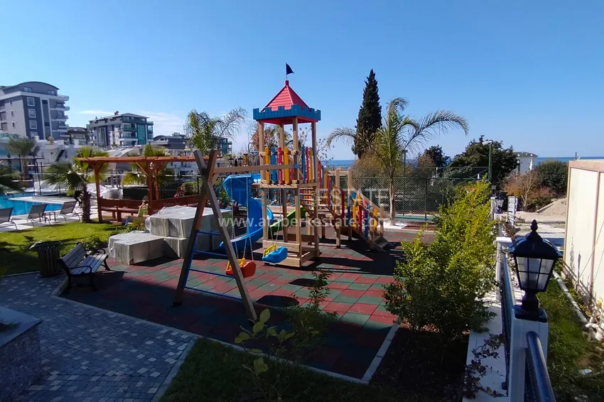 2+1 apartment with high-quality finishing and open sea views in an exclusive complex — Alanya, Kargicak 11 
