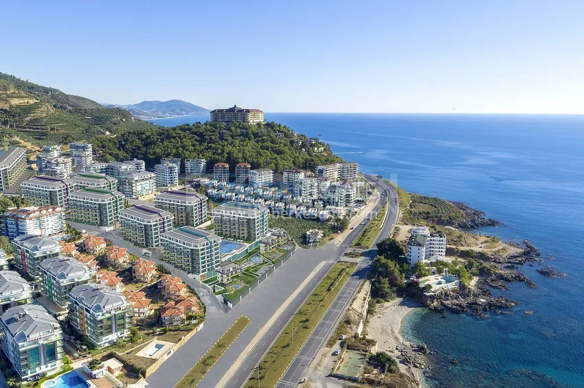 3+1 garden duplex in a complex on the beachfront, Kargicak — Alanya 1
