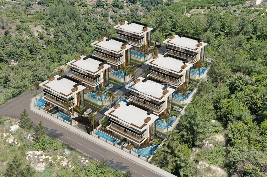 An elite villa complex project under construction in Alanya — Upper Oba district 1
