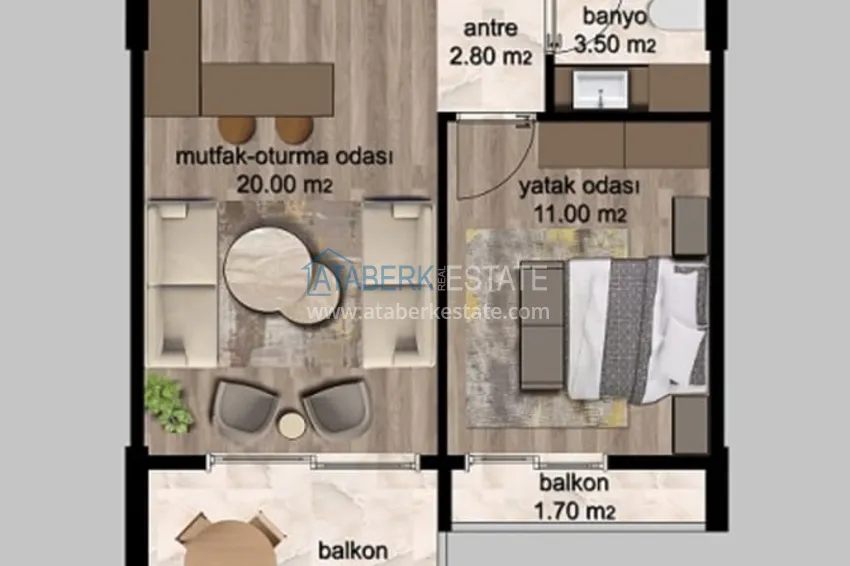 Buy cheap 1+1 apartments in a stylish residential complex under construction Arpacbakhshish-Mersin 2