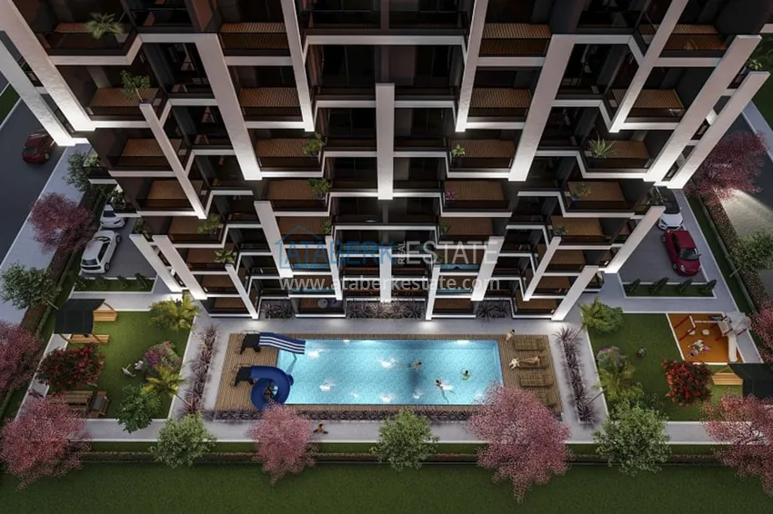 1+1 apartments in a stylish residential complex under construction Arpacbakhshish-Mersin 6