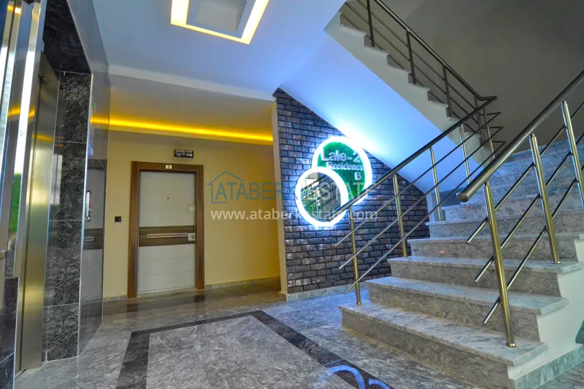 Apartment 3+1 with furniture, glazed balcony and mountain views, Kestel district — Alanya 16
