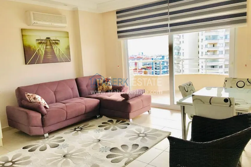 Purchase Furnished 1+1 apartment overlooking the sea and the historical fortress, Cikcilli district — Alanya 1