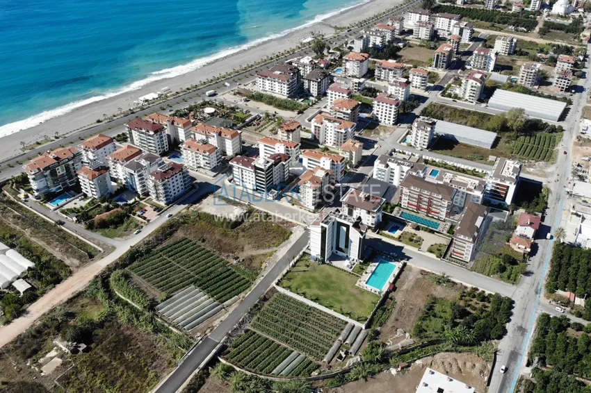 Apartment 3+1 with furniture, glazed balcony and mountain views, Kestel district — Alanya 2