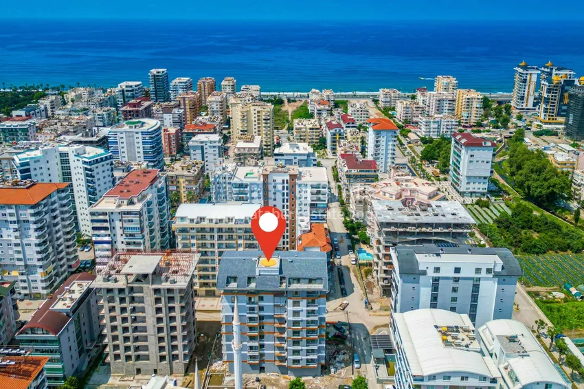 Квартира 1+1 от инвестора в комплексе на этапе строительства, район Махмутлар, Алания, 40 кв.м, 5 этаж 2 