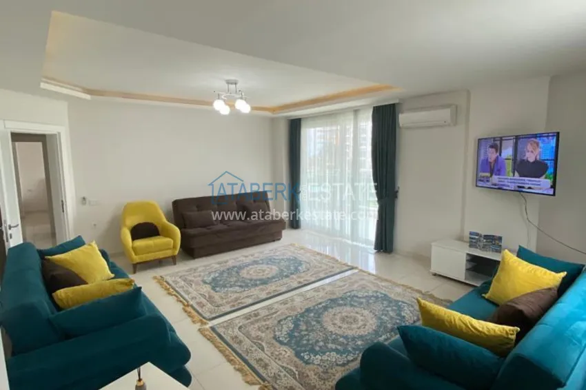 Purchase Furnished 2+1 apartment with separate kitchen, glazed balcony and sea view, Kestel district — Alanya 2