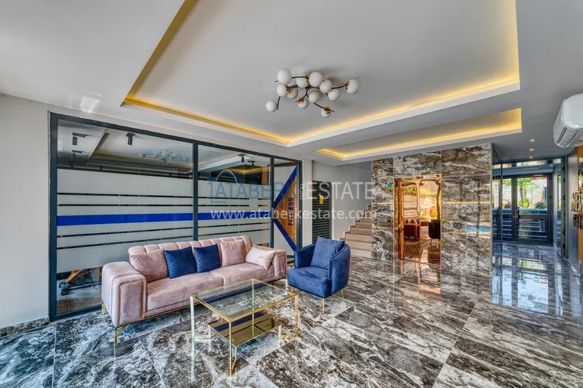 Jednopokojowy apartament z nowoczesnym wnętrzem w obszarze otwartym na pozwolenia na pobyt — Oba, Alanya 7 