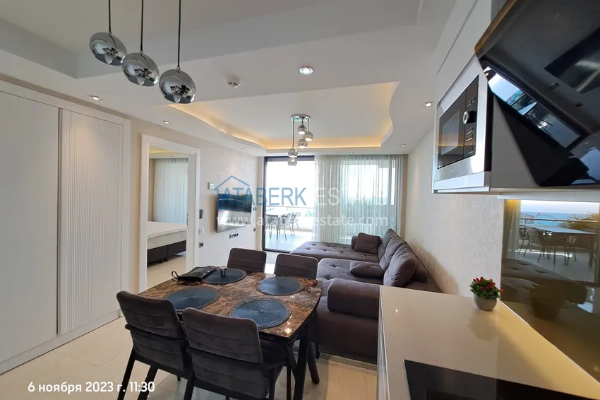 Purchase 1+1 turnkey apartment 92 m2 with open sea view in a residence with a hotel concept — Konakli, Alanya 2