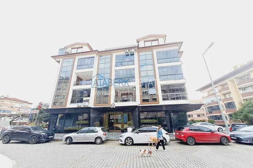 One bedroom apartment with furniture and a glazed balcony in Oba, Alanya 3 