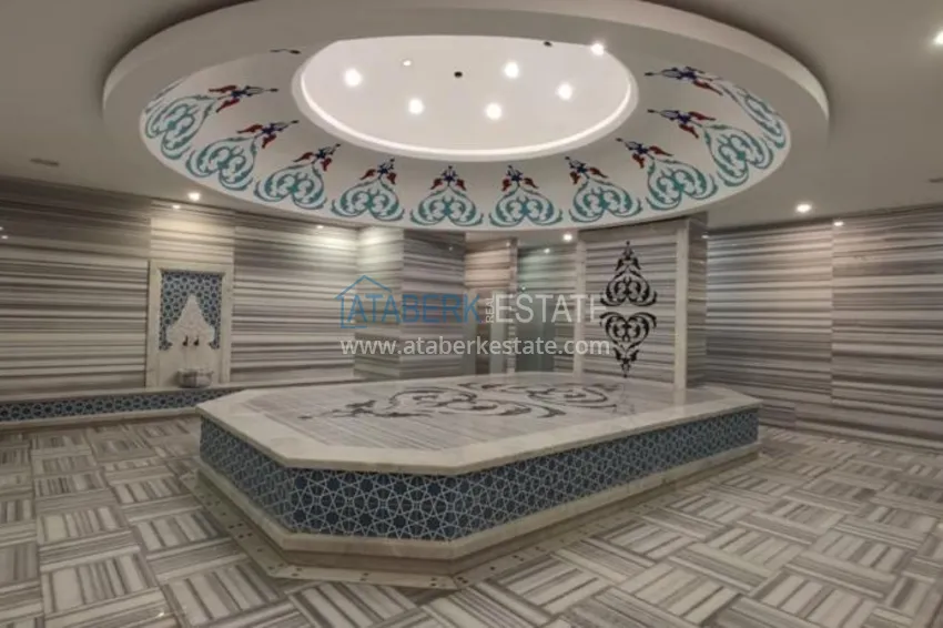 Apartament 1+1 z meblami i widokiem na morze w kompleksie przy plaży — Alanya, dzielnica Kargicak 14
