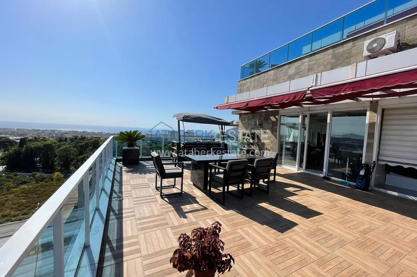 Purchase Luxury duplex with furniture, swimming pool and panoramic views in Cikcilli, Alanya 12