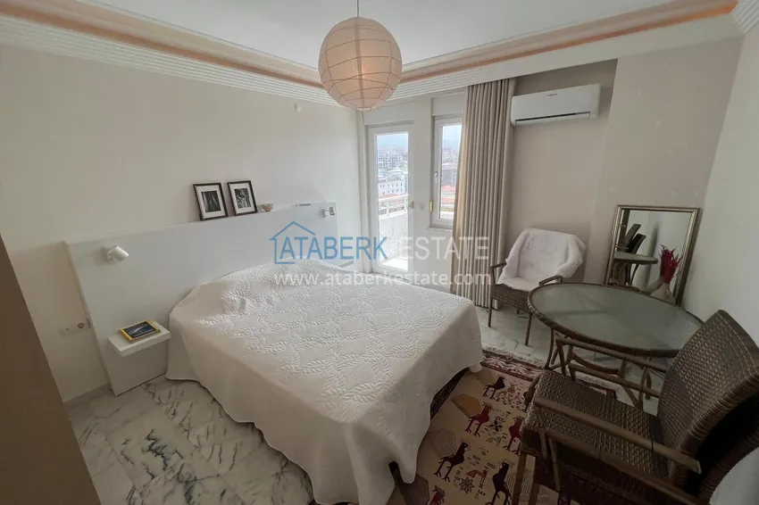 Purchase 3+1 linear apartment with furniture, sea and mountain views on the beachfront - Tosmur, Alanya 13 