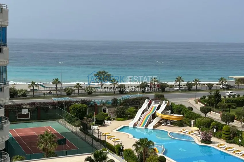 Purchase 3+1 linear apartment with furniture, sea and mountain views on the beachfront - Tosmur, Alanya 22 