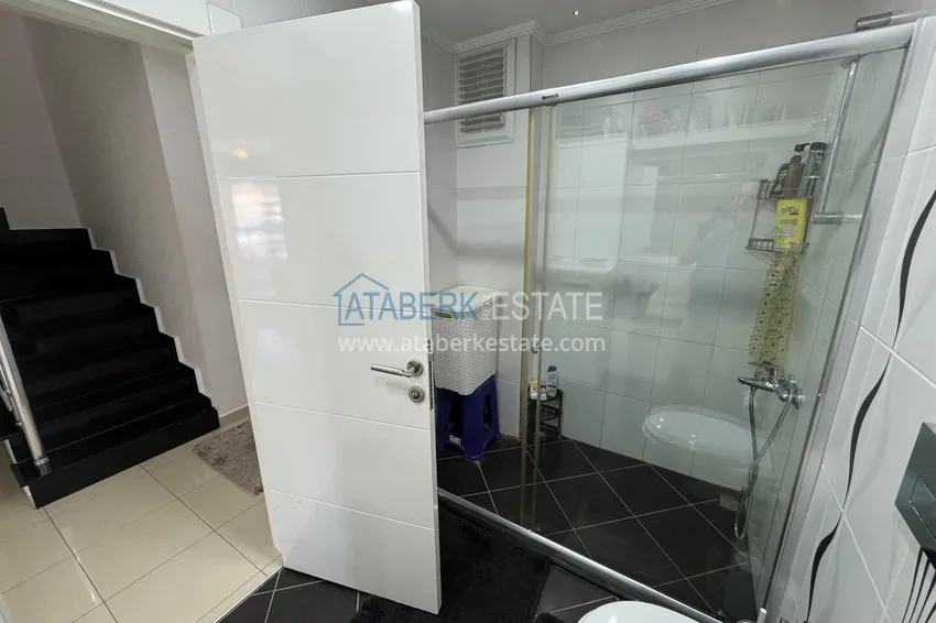 Purchase 4+1 penthouse duplex with furniture and a glazed balcony, Oba district — Alanya 34 