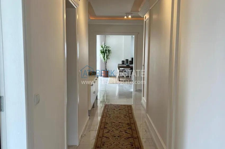 Purchase 3+1 linear apartment with furniture, sea and mountain views on the beachfront - Tosmur, Alanya 3 