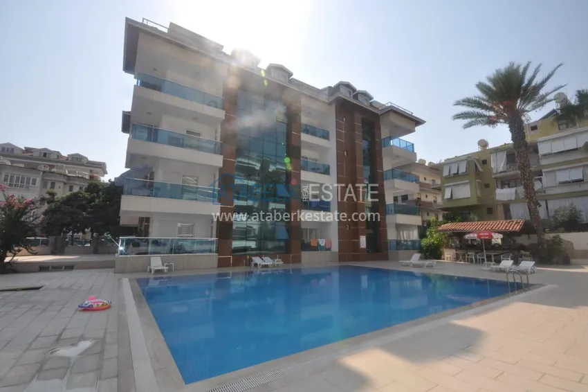 1+1 apartment with furniture and a glazed balcony in the center of Alanya — Cleopatra beach area 2 