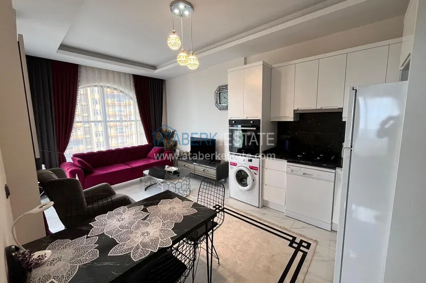 Kupuj Umeblowany apartament 1+1 z widokiem na morze, dzielnica Kargicak — Alanya 1 