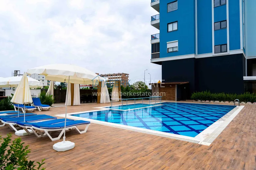 Umeblowany apartament 1+1 z widokiem na morze, dzielnica Kargicak — Alanya 2 