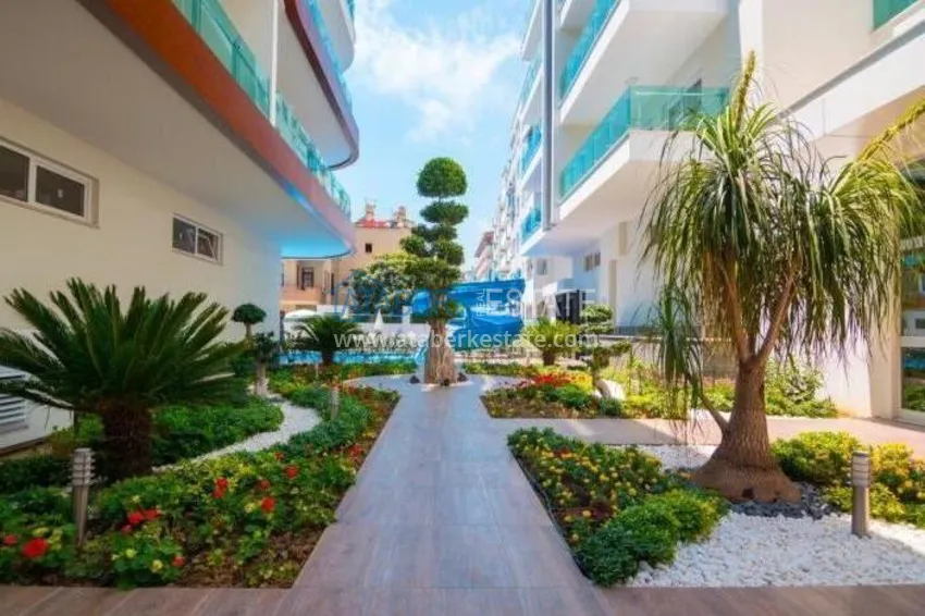 1+1 umeblowany apartament z widokiem na góry, centrum Alanya Plaża Kleopatra 6