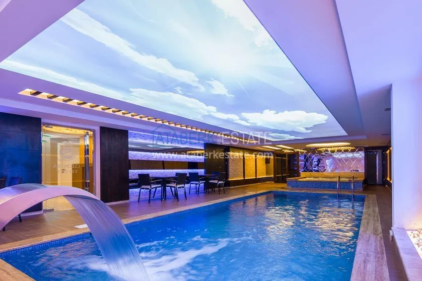 1+1 umeblowany apartament z widokiem na góry, centrum Alanya Plaża Kleopatra 9