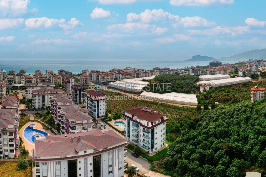 Apartament pod klucz z 1 sypialnią i widokiem na góry w Alanyi, dzielnica Kestel 4