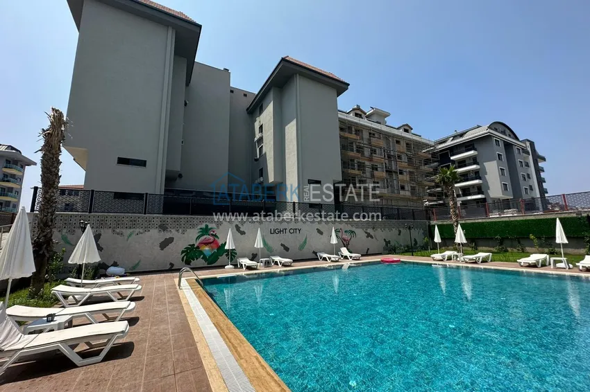 Jednopokojowy apartament pod klucz w komfortowym kompleksie - druga linia brzegowa, dzielnica Kargicak, Alanya 2 