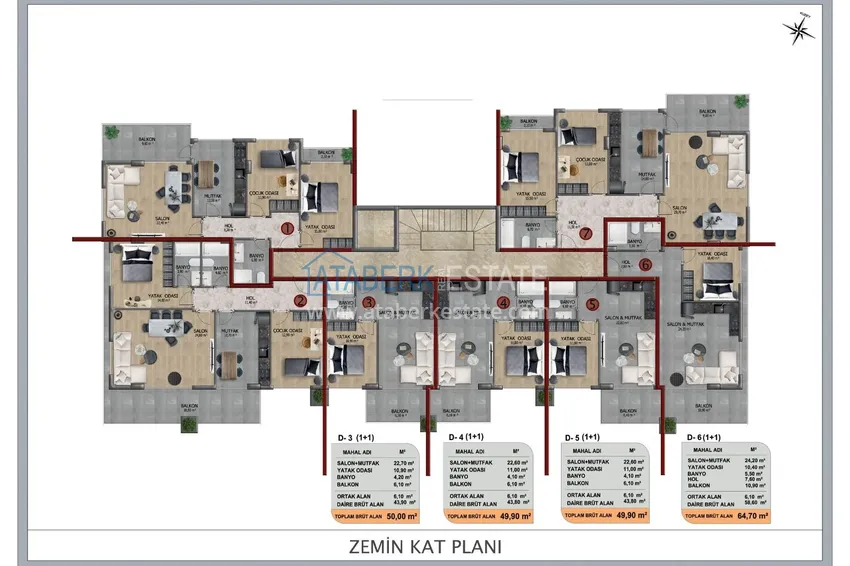 Kupuj taniej Nowoczesny apartament pod klucz z jedną sypialnią w nowym kompleksie — Alanya, dzielnica Oba 1 