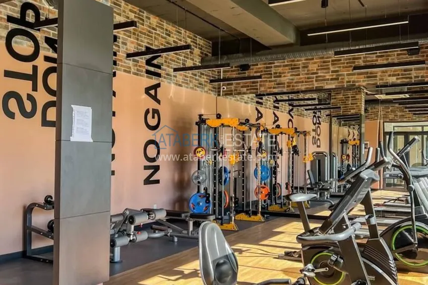 1+1 furnished apartment for rent in a luxury residence near Incekum beach, Avsallar district — Alanya D43 15 