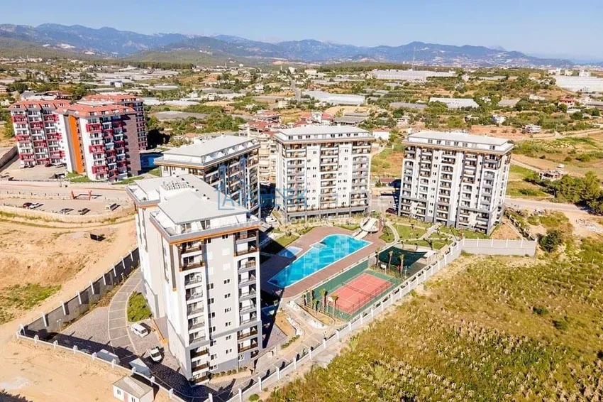 1+1 furnished apartment for rent in a luxury residence near Incekum beach, Avsallar district — Alanya D43 3 