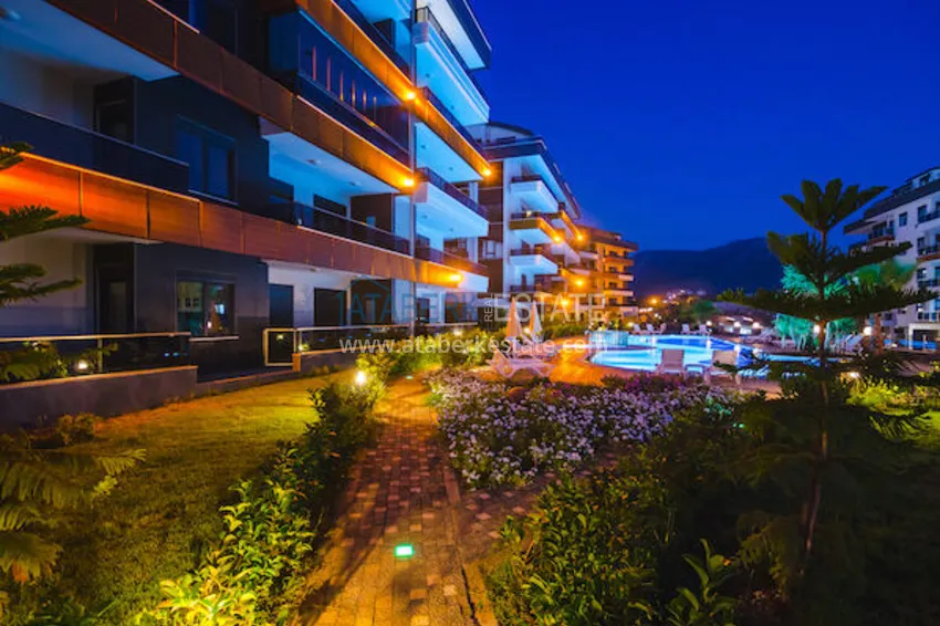 Furnished one-bedroom apartment for rent in a prestigious residence — Oba district, Alanya B1 7