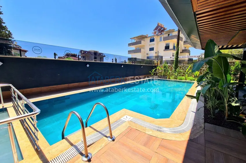 Penthouse 1+1 with a fine finish in an elite complex — the center of Alanya, Buyuk Hasbahce district 13 