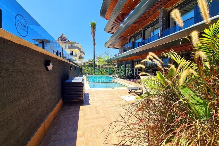 Penthouse 1+1 with a fine finish in an elite complex — the center of Alanya, Buyuk Hasbahce district 14 