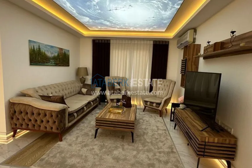 Purchase 3+1 two-storey private house with pool and fully furnished in Kargicak 1 