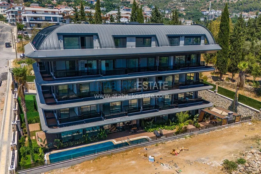 Penthouse 1+1 with a fine finish in an elite complex — the center of Alanya, Buyuk Hasbahce district 5 