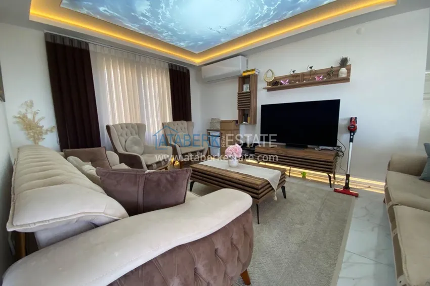 Purchase 3+1 two-storey private house with pool and fully furnished in Kargicak 2 
