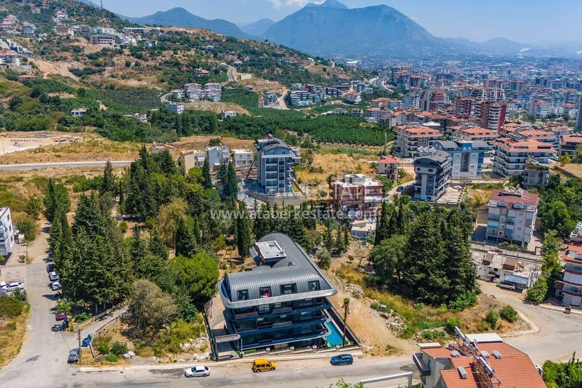 Penthouse 1+1 with a fine finish in an elite complex — the center of Alanya, Buyuk Hasbahce district 2 