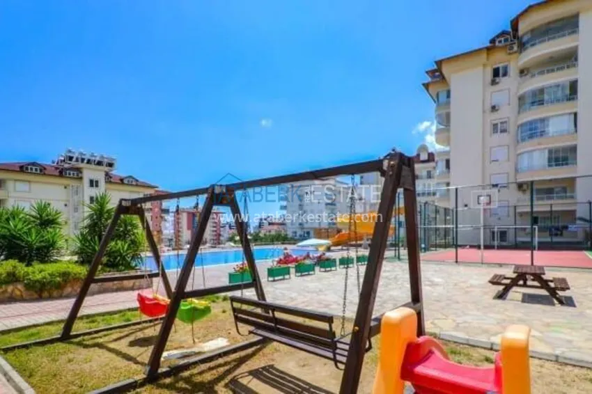 Apartament 2+1 z meblami i przeszklonymi balkonami — Alanya, dzielnica Cikcilli. Nadaje się do zezwolenia na pobyt 7 