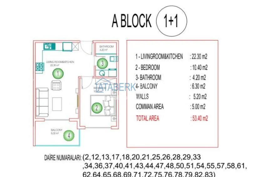 Buy cheap 1+1 apartment in Alanya, Mahmutlar district, with a fine finish 1