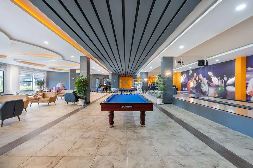 Apartament pod klucz 1+1 z przeszklonym balkonem w kompleksie z prywatną plażą — Avsallar, Alanya 17