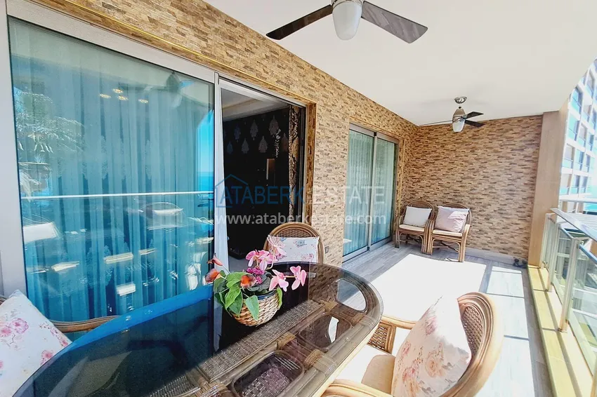 Purchase Furnished apartment 1+1 with sea view in luxury complex - Kargycak, first coast line 12 