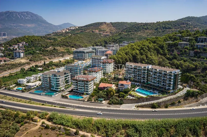Furnished apartment 1+1 with sea view in luxury complex - Kargycak, first coast line 2 