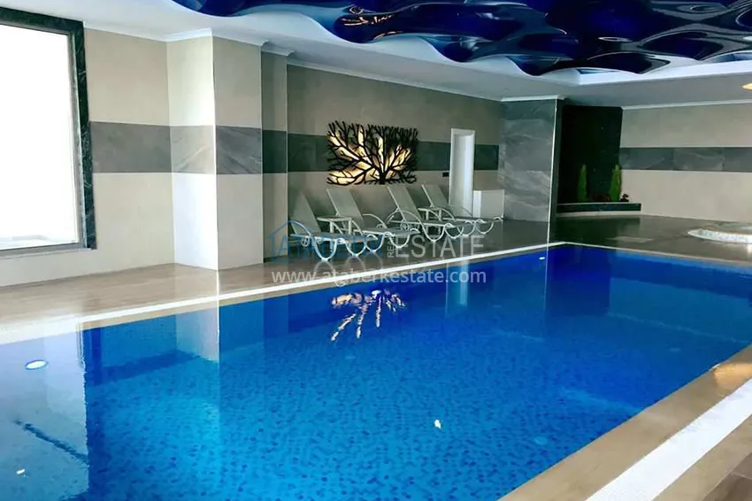 Furnished apartment 1+1 with sea view in luxury complex - Kargycak, first coast line 21 